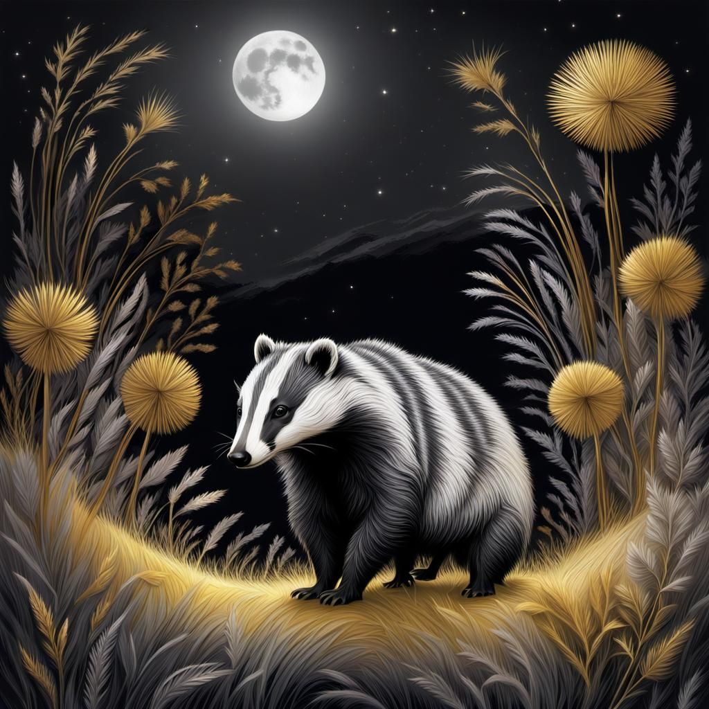 Metallic Badger in Golden Meadow