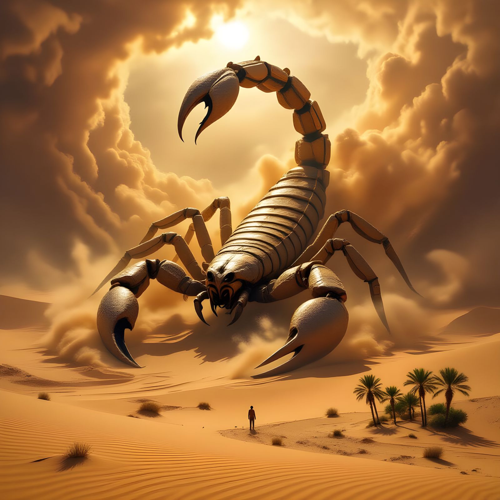 Colossal Sand Scorpion Emerges from Desert Storm