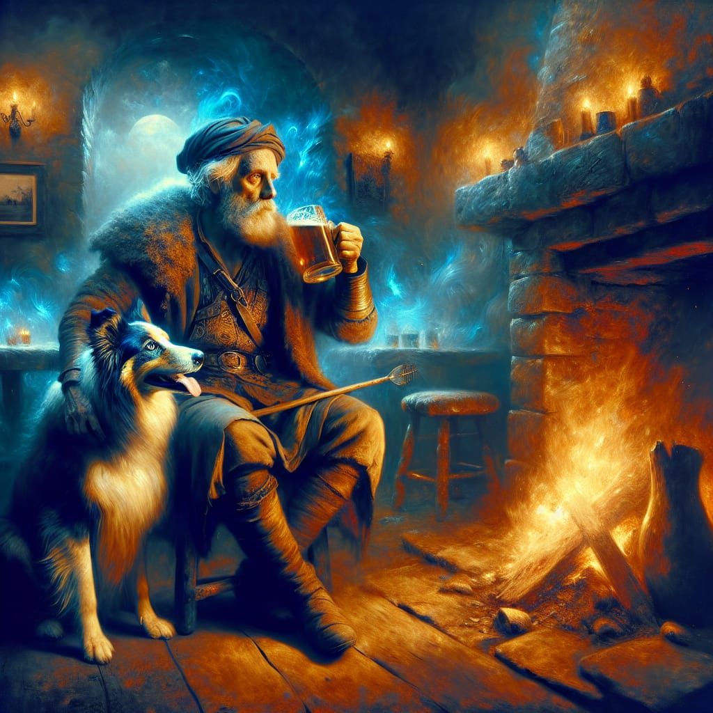 Enchanted Warrior in Golden Twilight