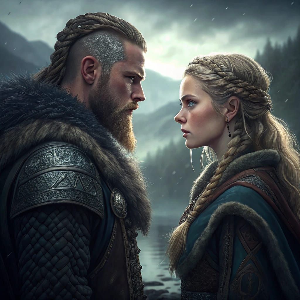 Viking Gods Unite in Hyperrealistic Portrait