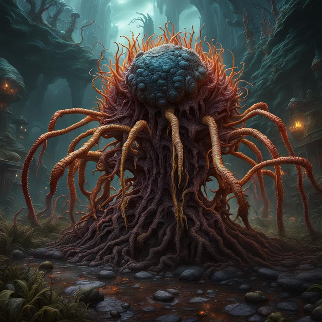 Cronenberg Alien Cordyceps Zombie Virus: Detailed Digital Ar...