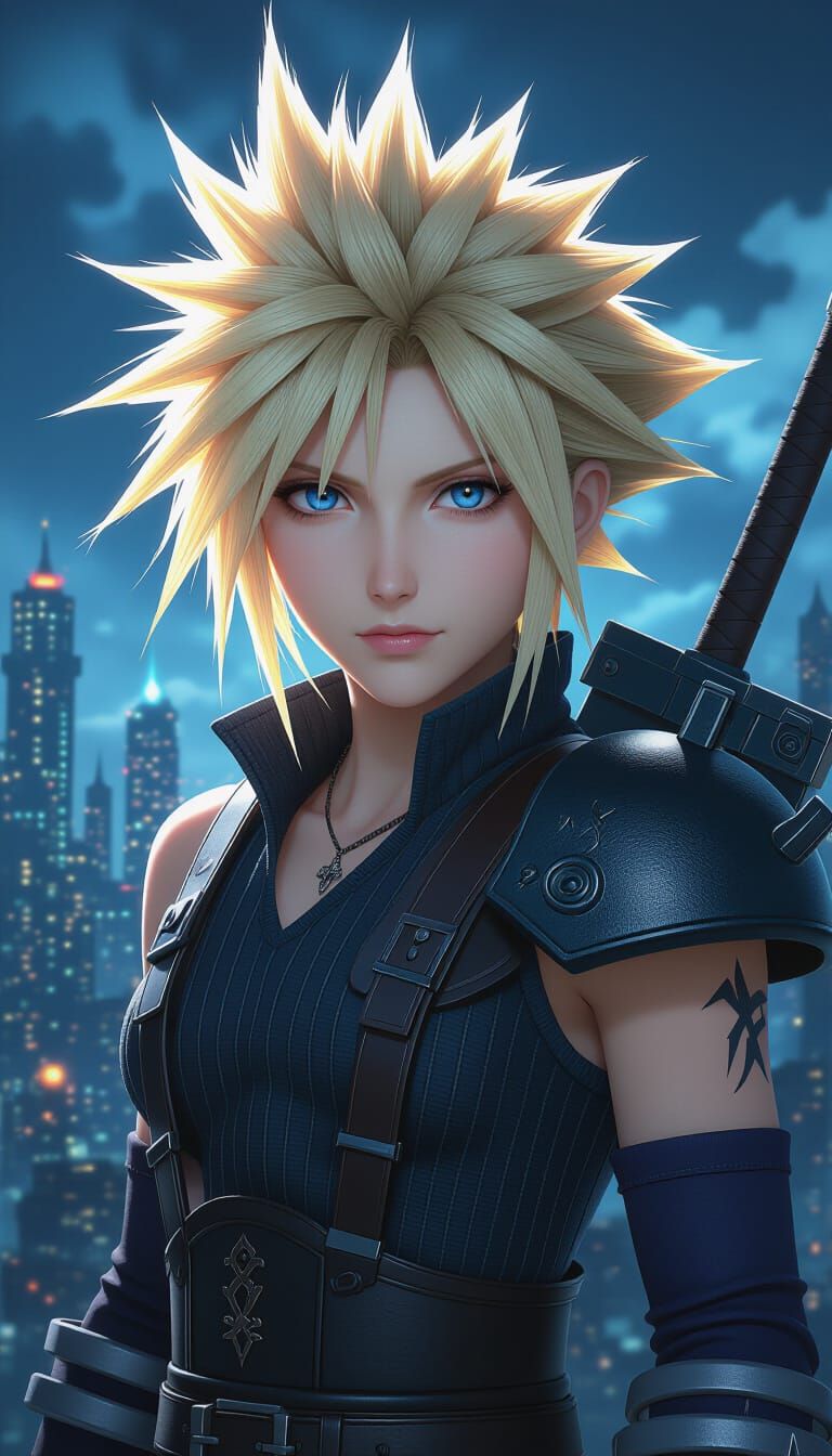 Female Cloud Strife in Midgar SOLDIER Uniform
