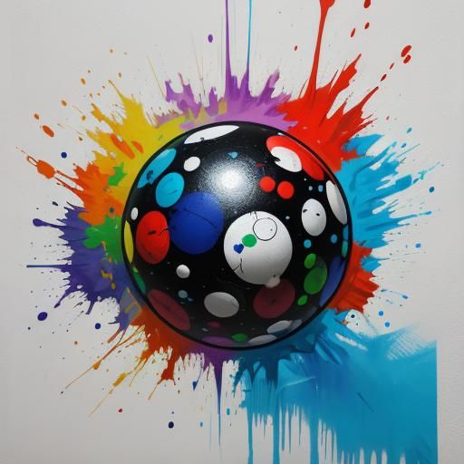 Graffiti Art of Person Balancing Ball