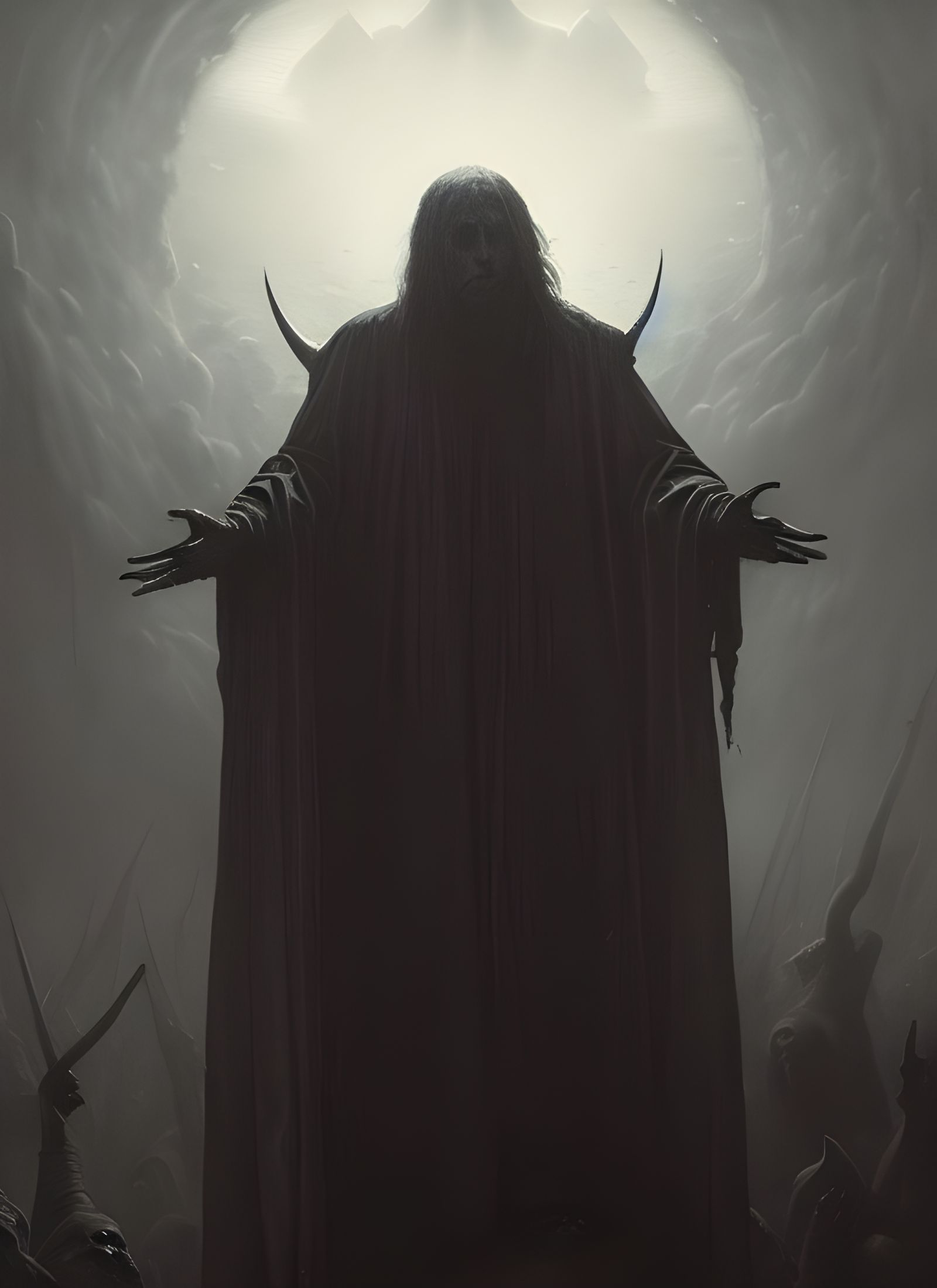 Dark Fantasy Satanic Priest in Hyperdetailed Style