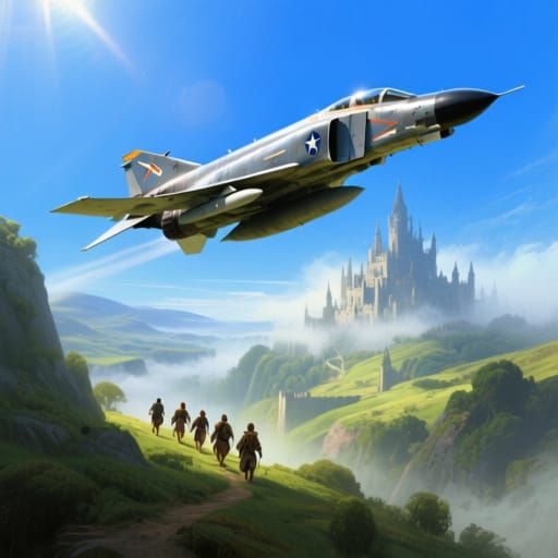 F-4E Phantom Jet Over Fantasy Realm