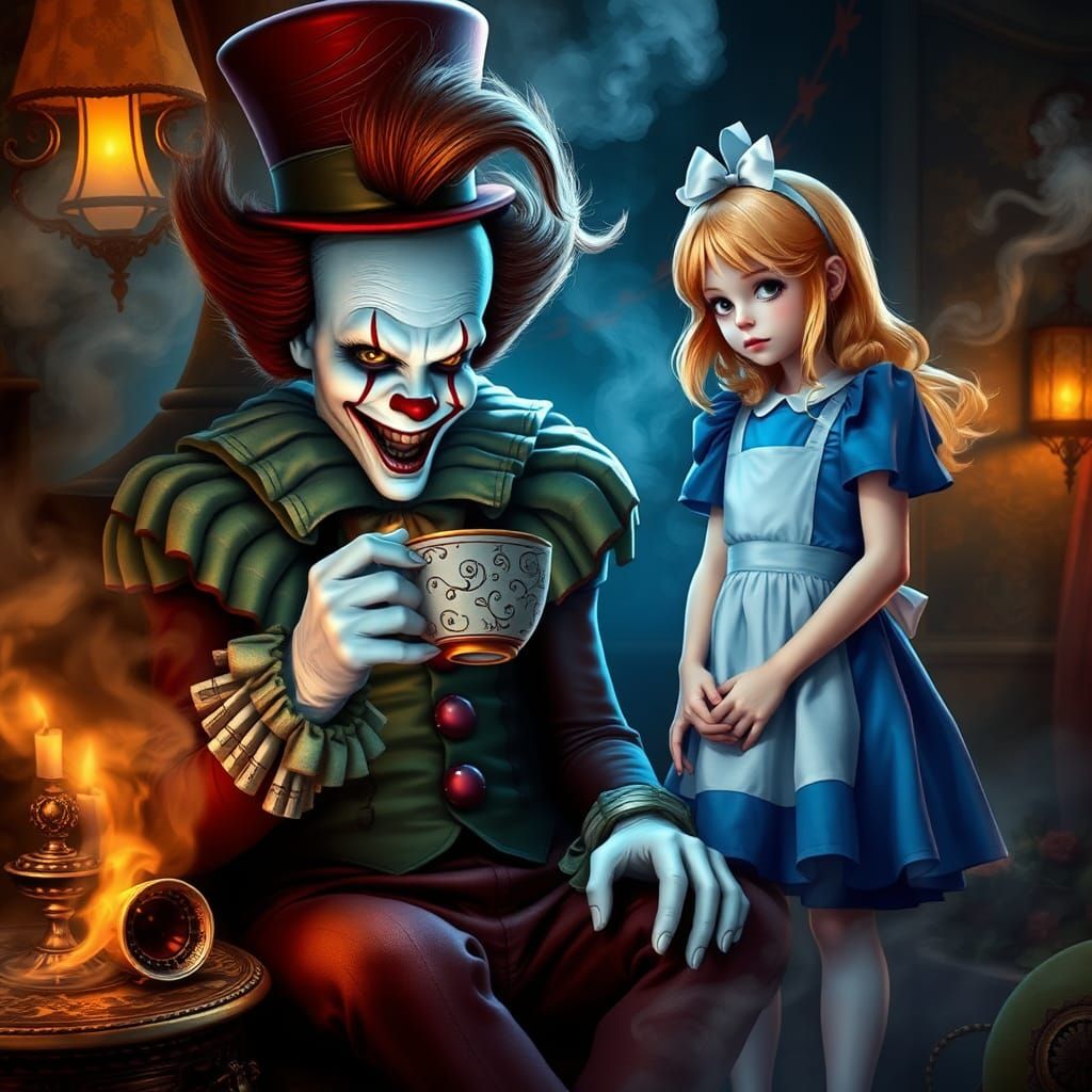 Pennywise as Mad Hatter in Wonderland