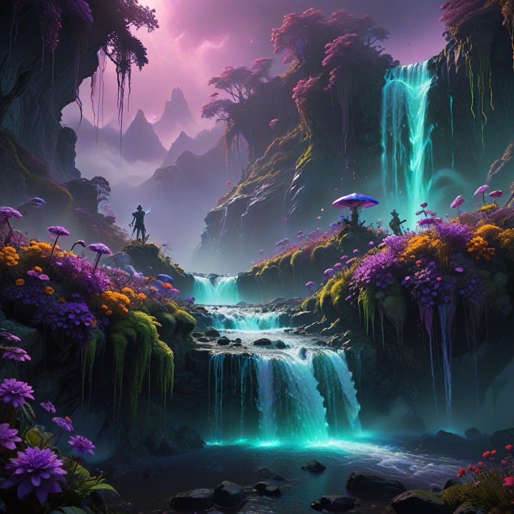 Ethereal Alien Realm in Surrealistic Splendor