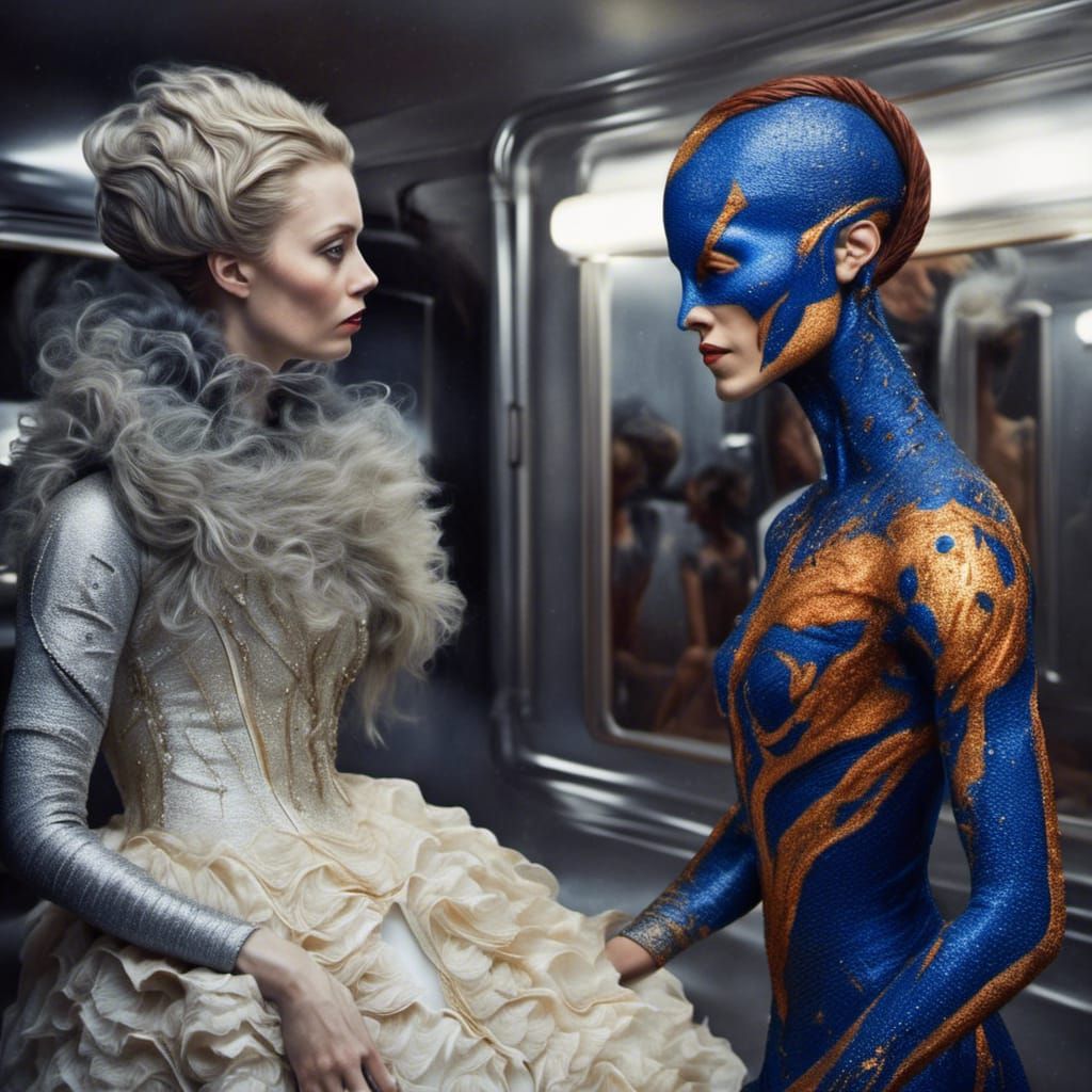 20th Century Painting Characters at a Party