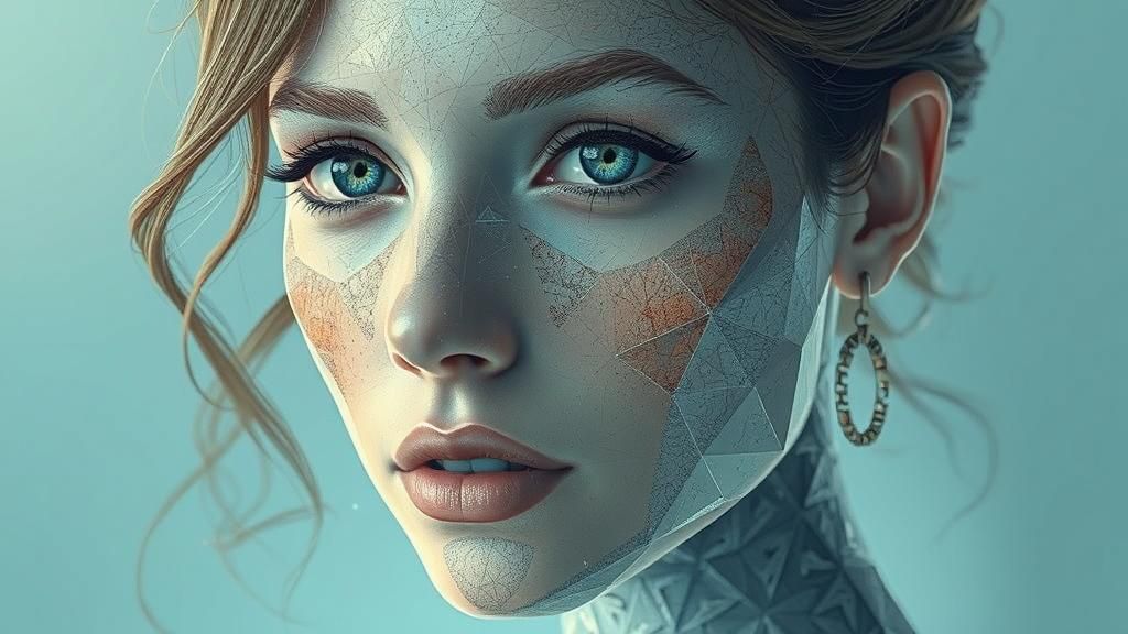 Geometric Woman: A Futuristic Digital Portrait