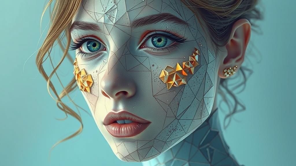 Geometric Woman: A Surreal Futuristic Portrait