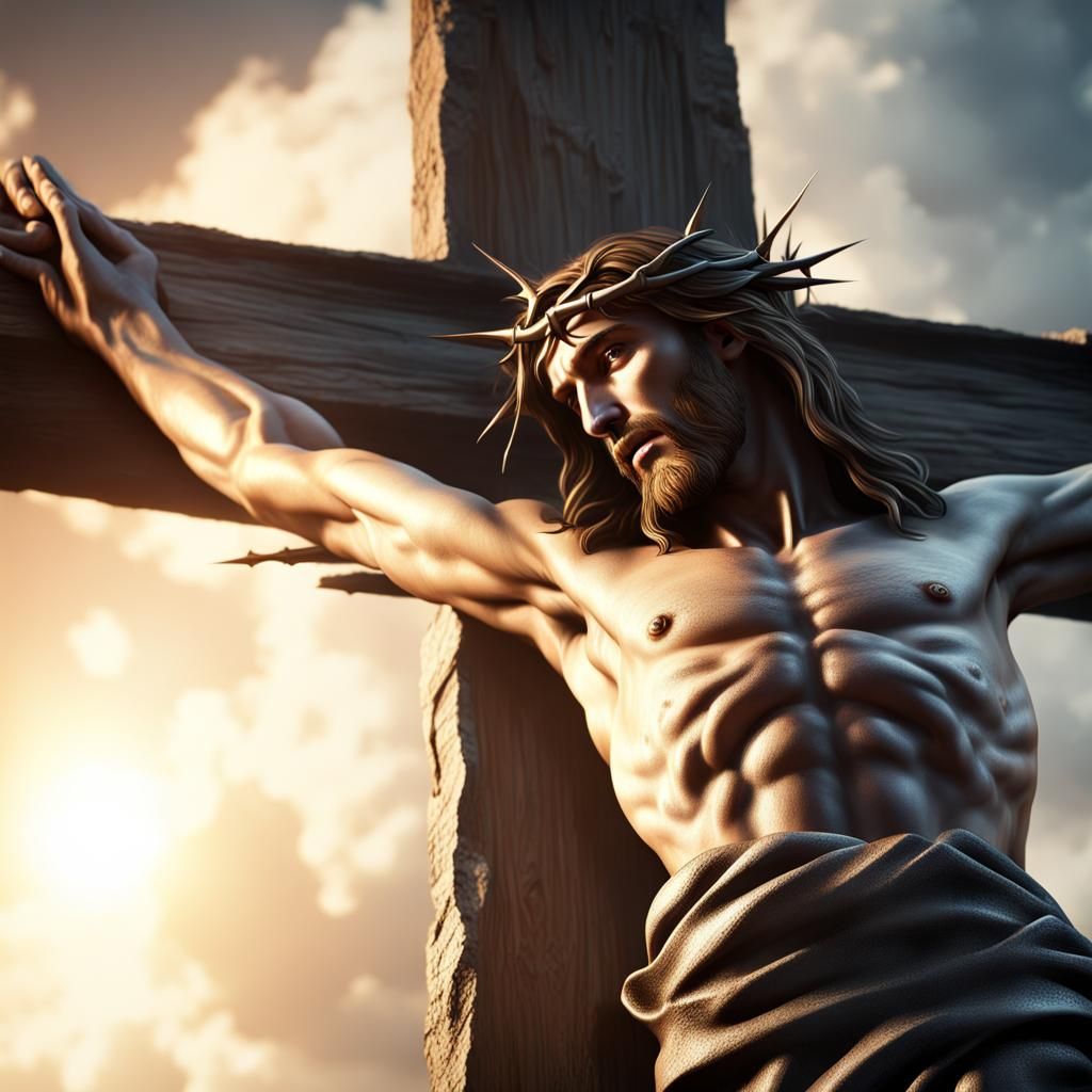 Jesus on the Cross: Detailed Matte Painting
