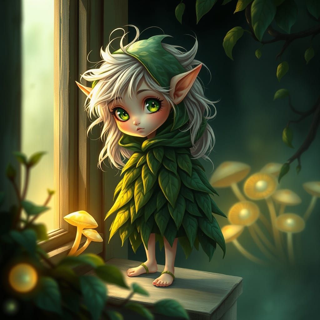 Vøilill: A Whimsical Enchantress in Emerald Cloak