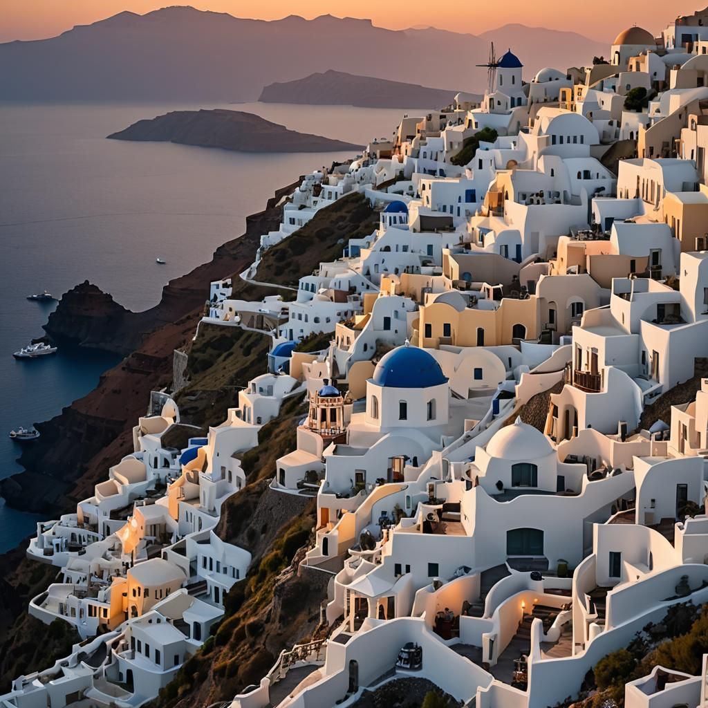 Santorini Sunset: Professional Photography with Bokeh