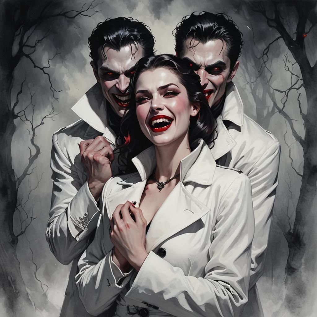 Sensual Vampire Doctors in Ornate Boudoir