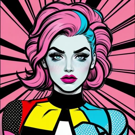 Pop Art Portrait in Roy Lichtenstein Style