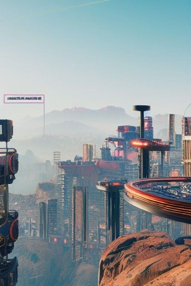 Steampunk Cyberpunk Cityscape with Neon Lights