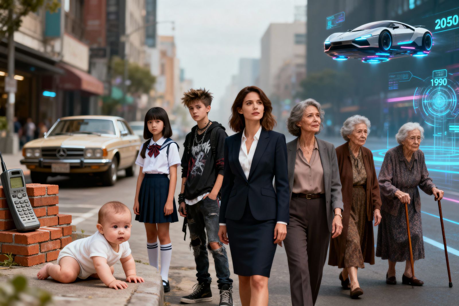 Woman's Life Stages: Baby to Old Age