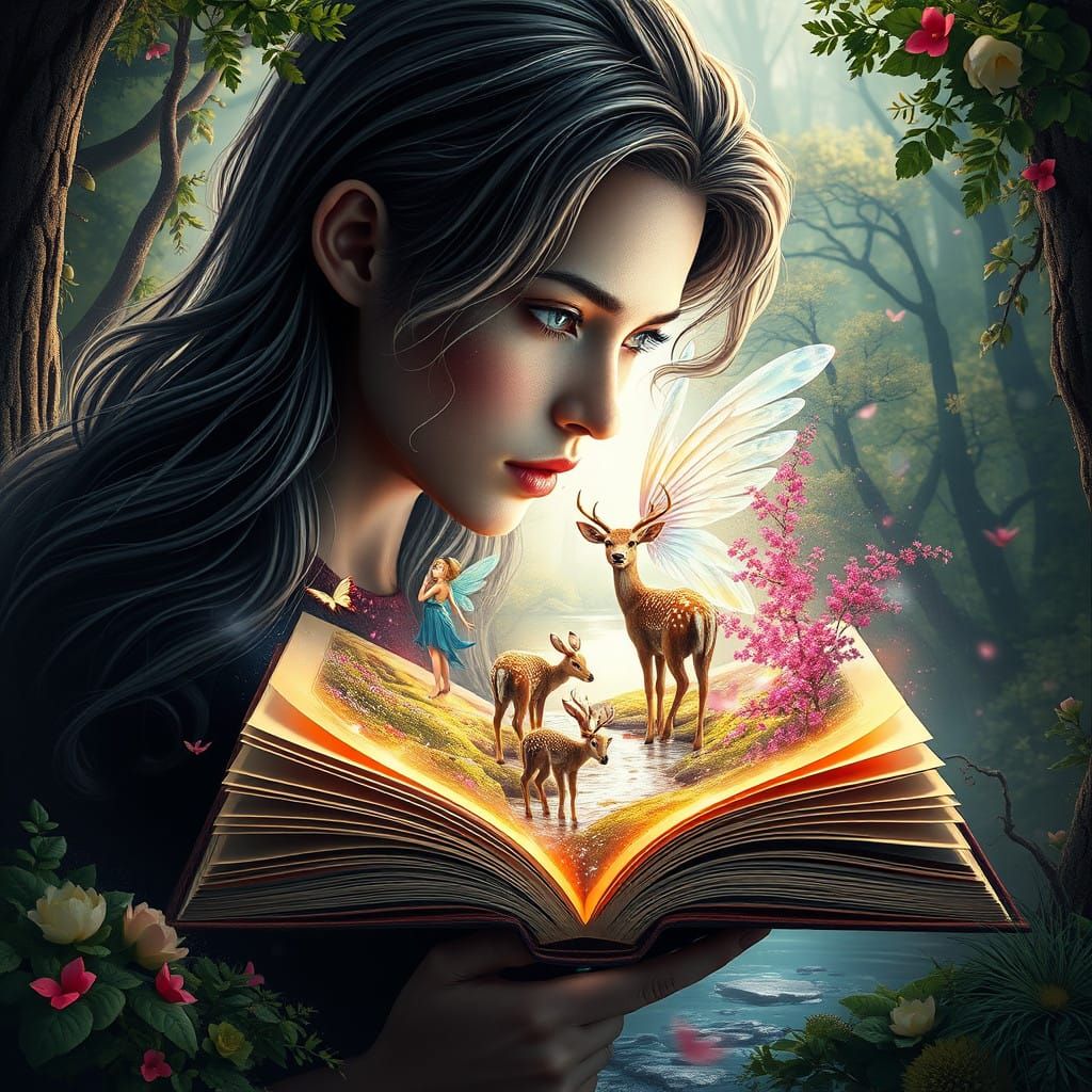 Vibrant Fairytale Portrait in Triadic Colors