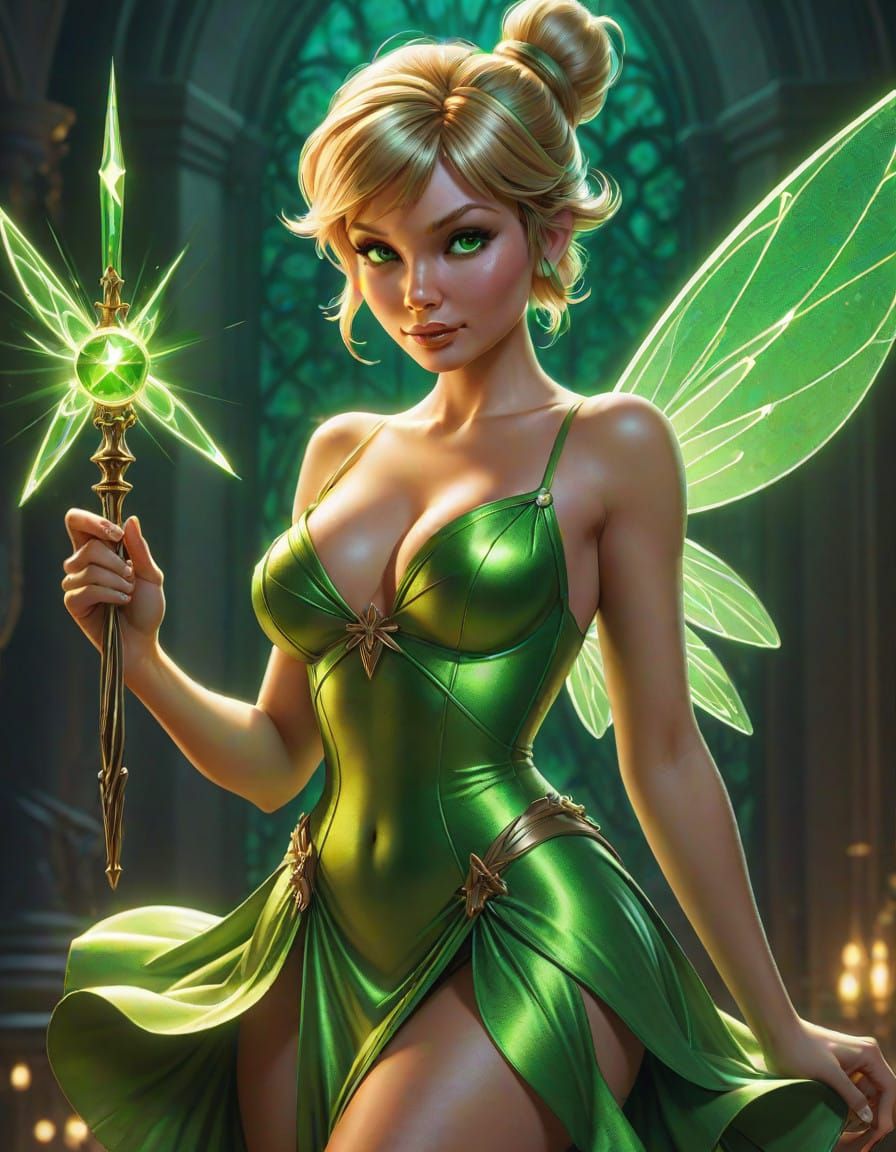 Tinkerbell in Sultry Comic Art Style