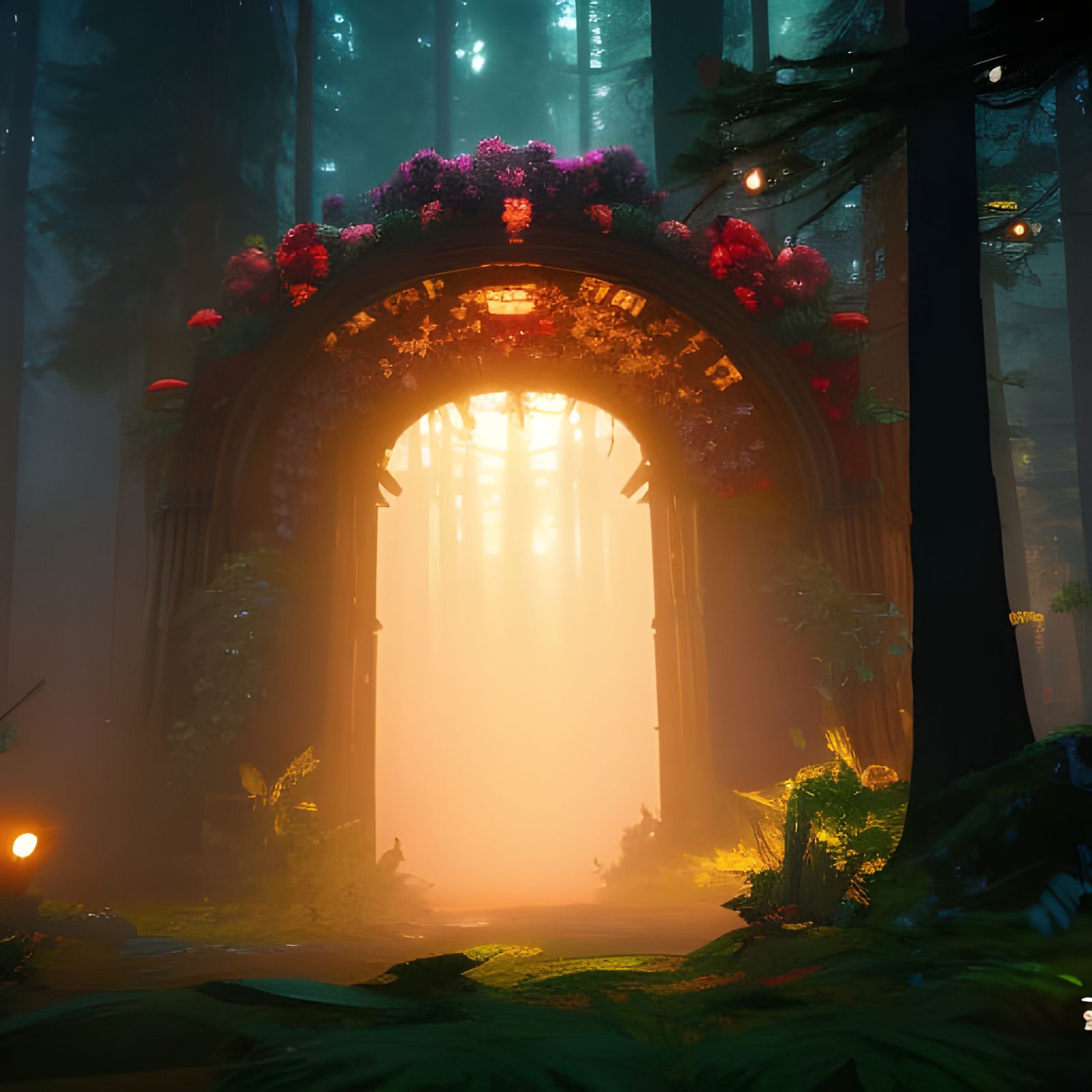 Mystic Flower Portal in Dark Forest
