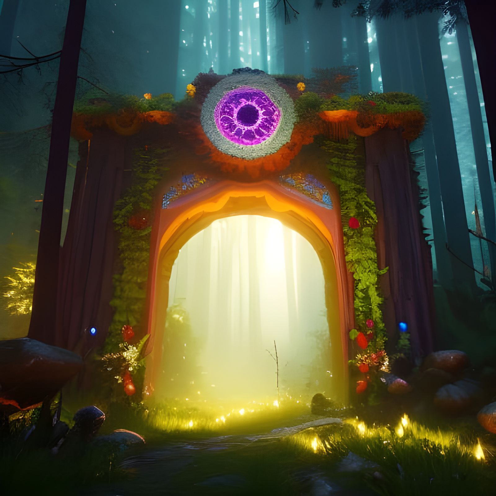 Mystic Flower Portal in Dark Forest