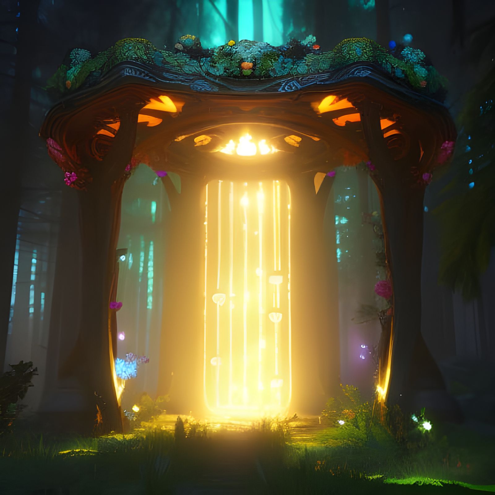 Mystic Flower Portal in Dark Forest