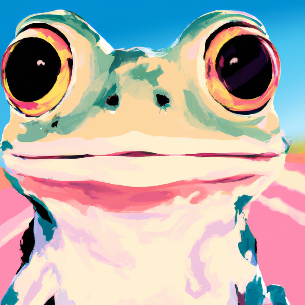 Anime Frog Portrait in Pastel Colors
