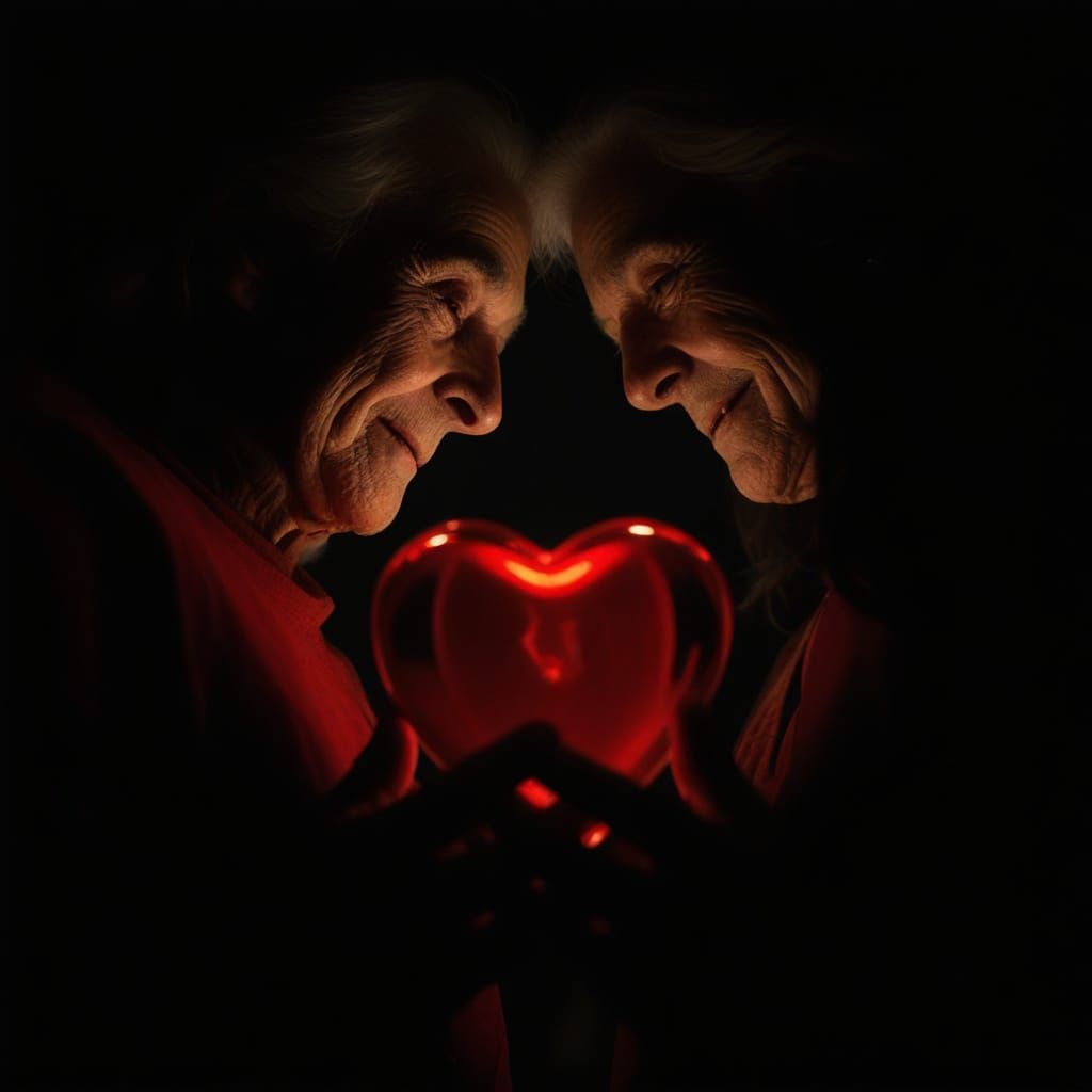 Love's Enduring Glow Illuminates the Aged Couple