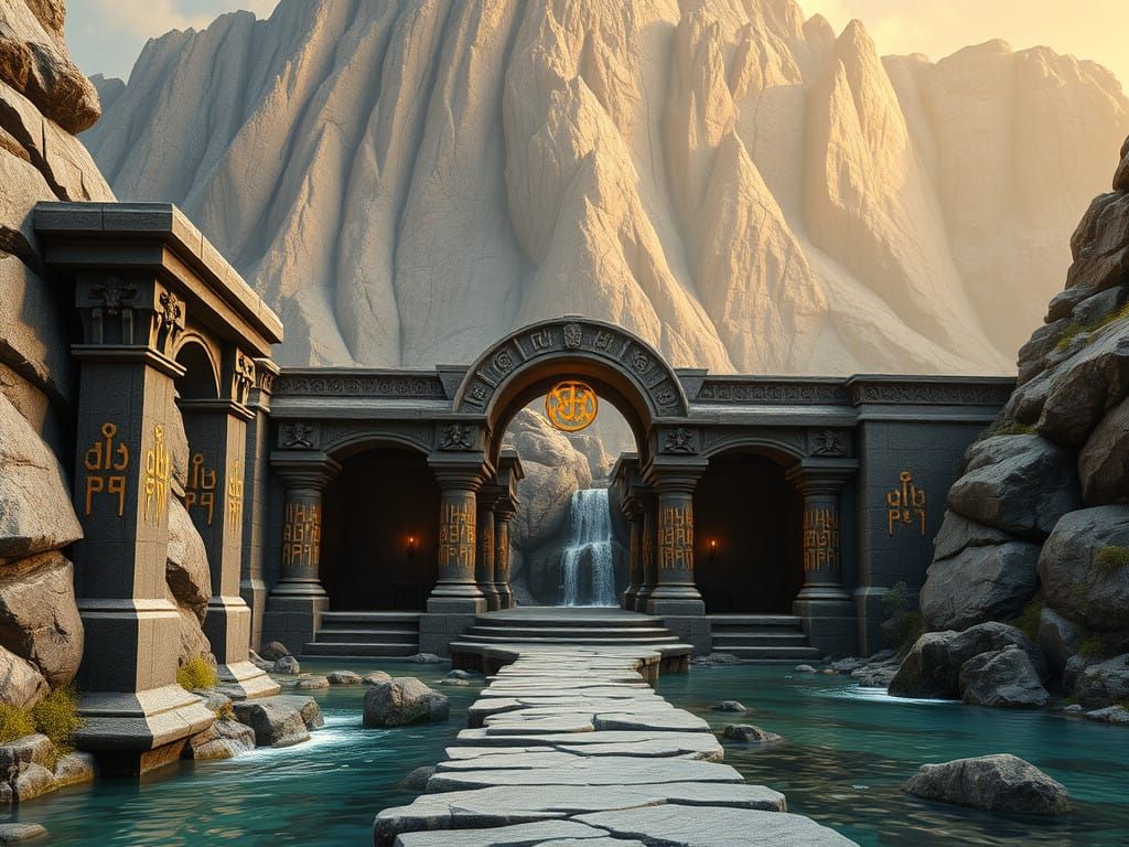 Epic Dwarven Entrance to Erebor in a Frazetta-Inspired Style