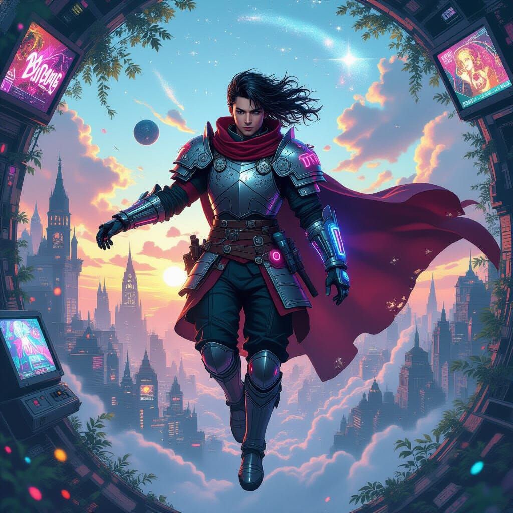 Anime Surrealism: Confident Character in Chaotic Collage