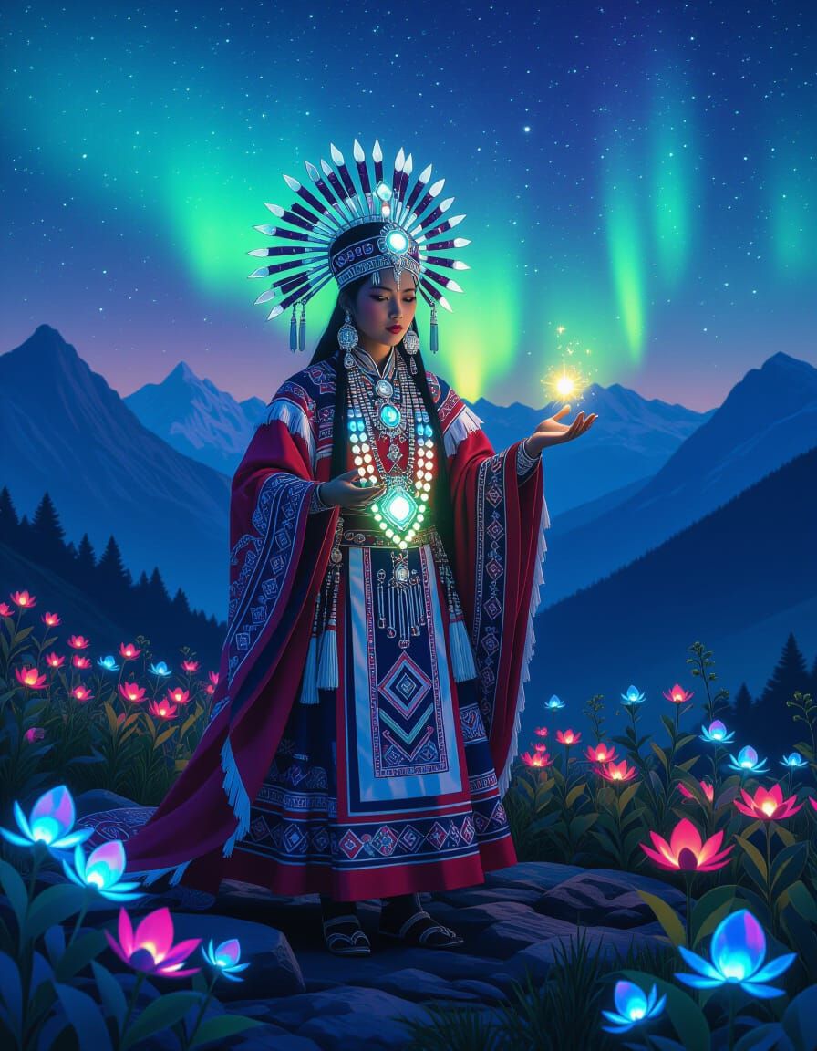 Imagine a Hmong shaman performing a ritual under the aurora ...