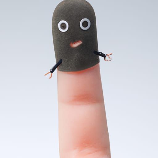 Finger Puppet on a Human Finger