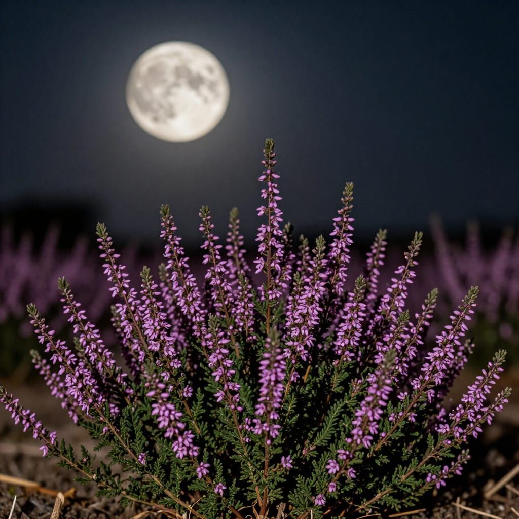 Heather Blooms Under a Supermoon