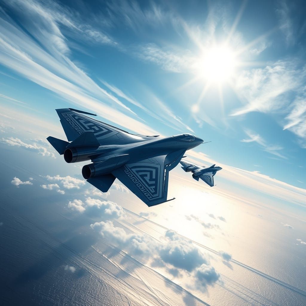 Greek Fighter Jets in Holographic Camouflage Soar Above Aege...