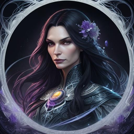 Art Nouveau Portrait with Dramatic Lighting