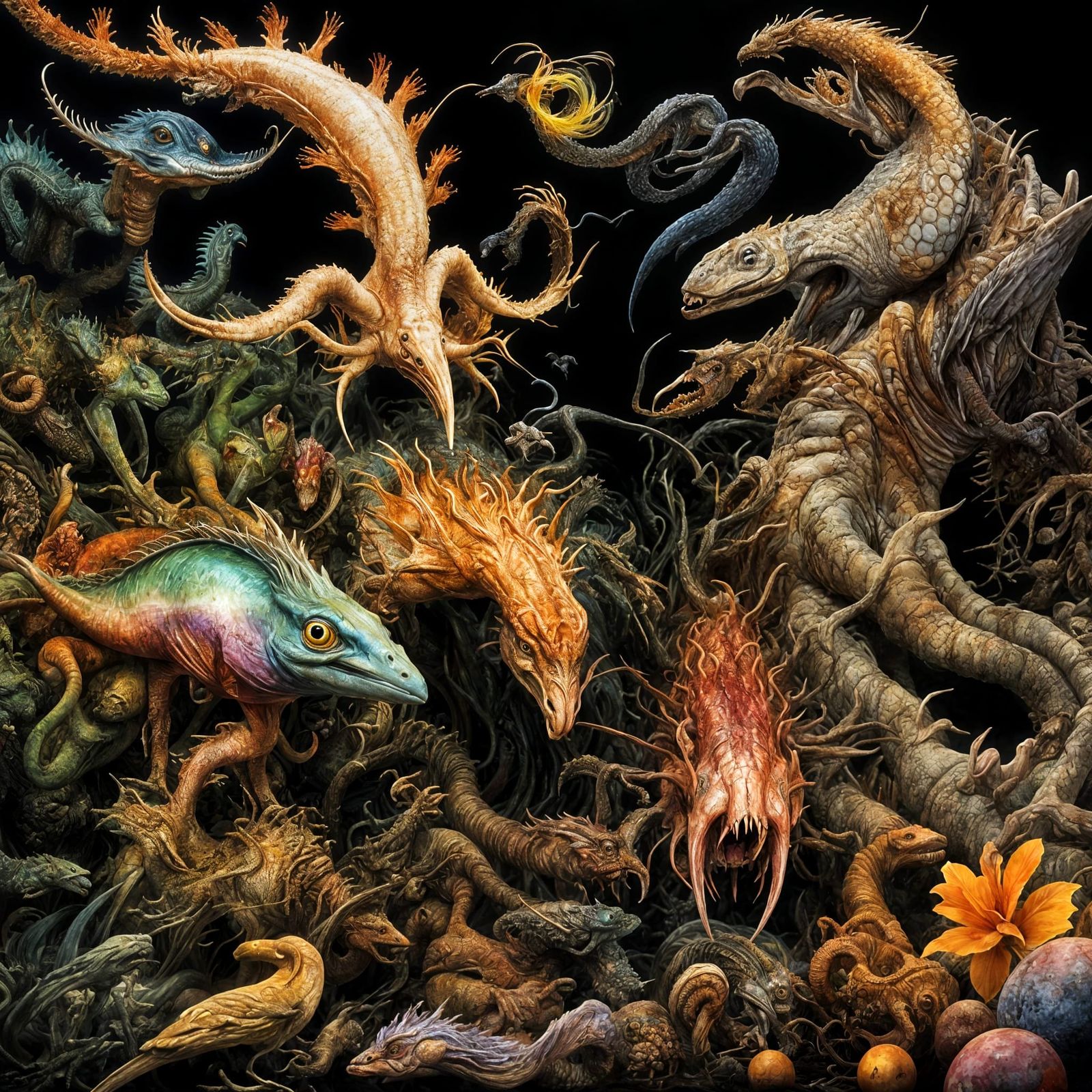 Exotic Creatures: Hyperrealistic Render of Alien Biologies