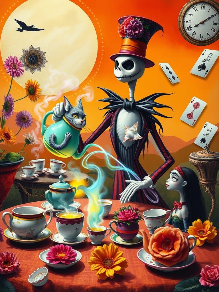 "The Twisted Tea Party"

Imagine a whimsical scene where Jac...