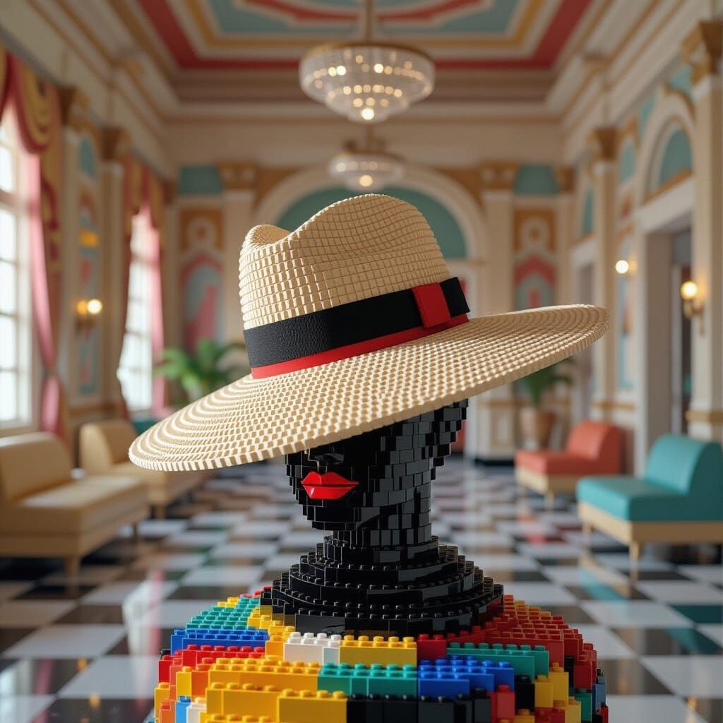 Lego Hat Fashion in Art Deco Style