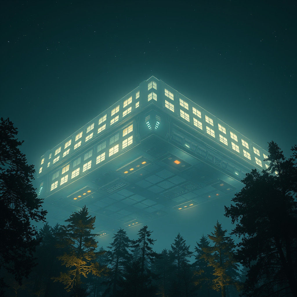 Colossal Spaceship Ascends in High-Fantasy Style