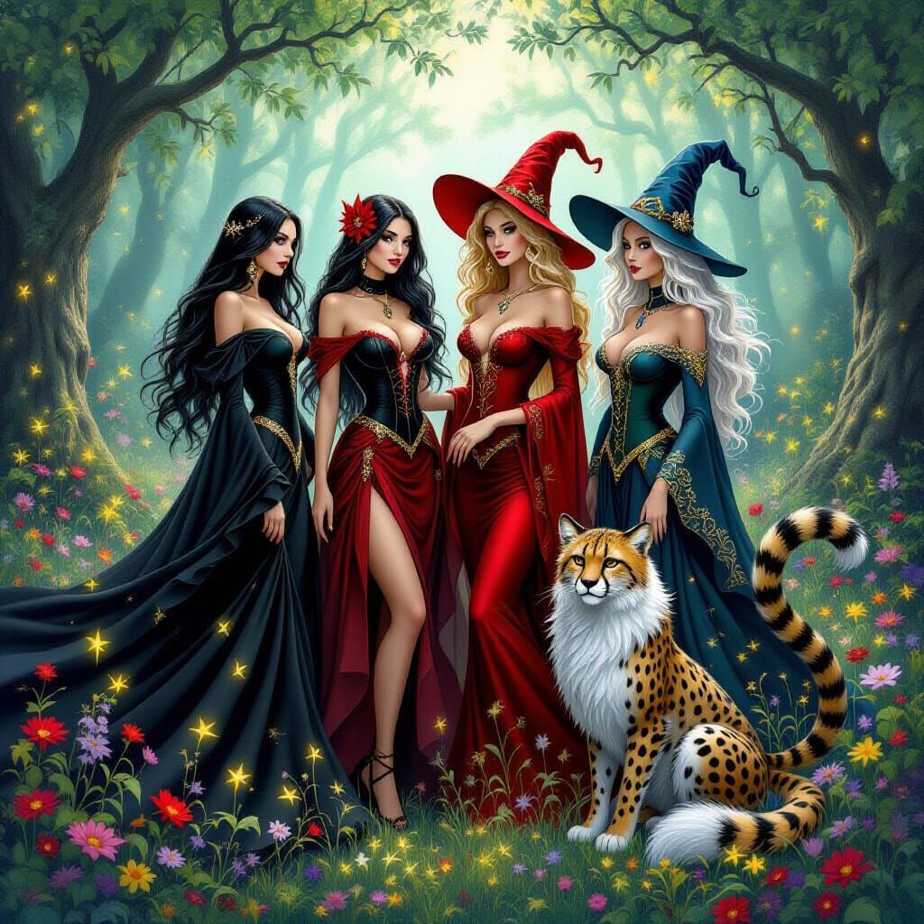 Magical Litha Celebration in Whimsical Fantasy Art