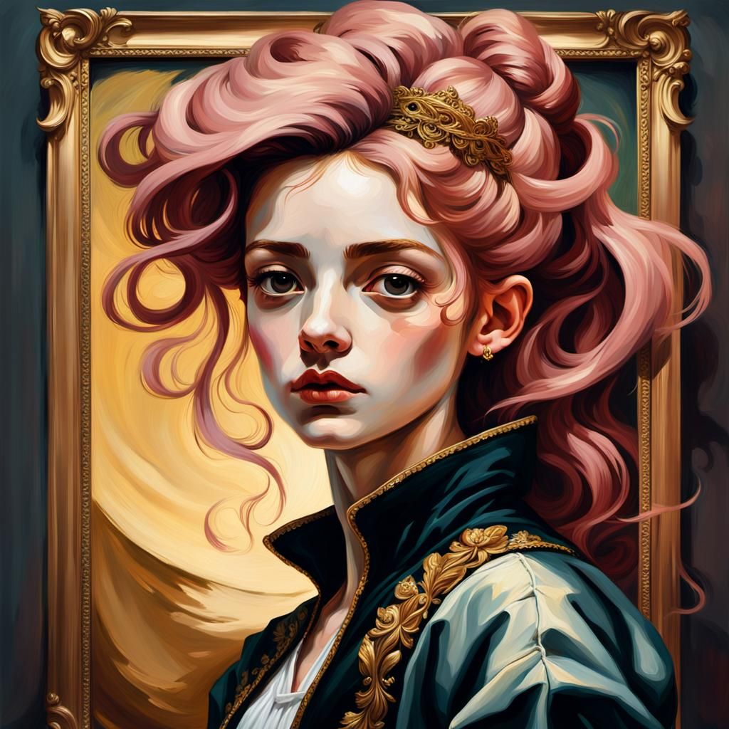 Baroque Maiden Escapes Gilded Frame