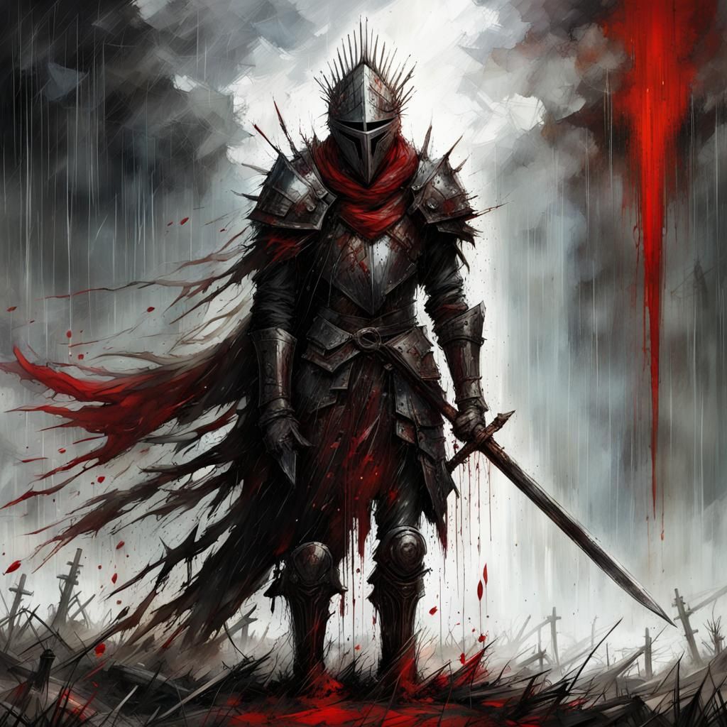 Dark Fantasy Undead Knight in High Gothic Style