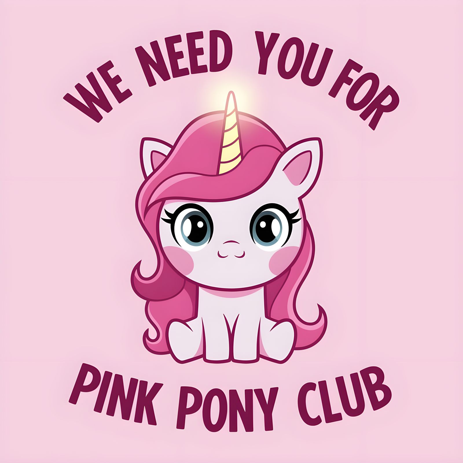 Cute Pink Unicorn Joins Pink Pony Club