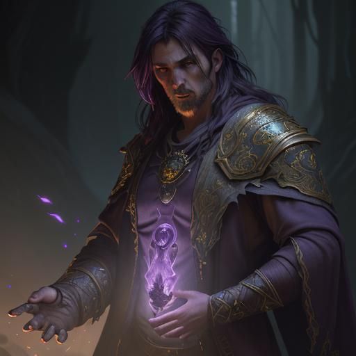 Detailed Male Druid in Dark Fantasy Style