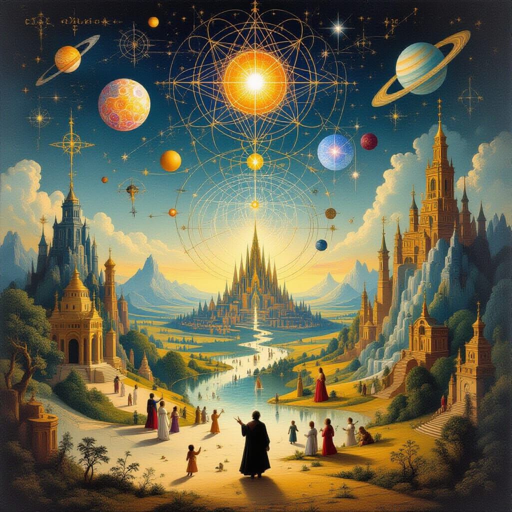 Mystical Realm of Equations in Surrealist Style