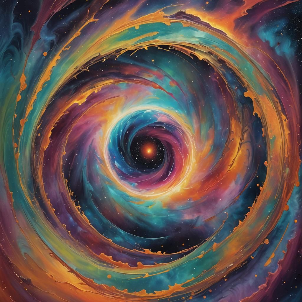 Cosmic Surrealism: Iridescent Portal to Unseen Realities