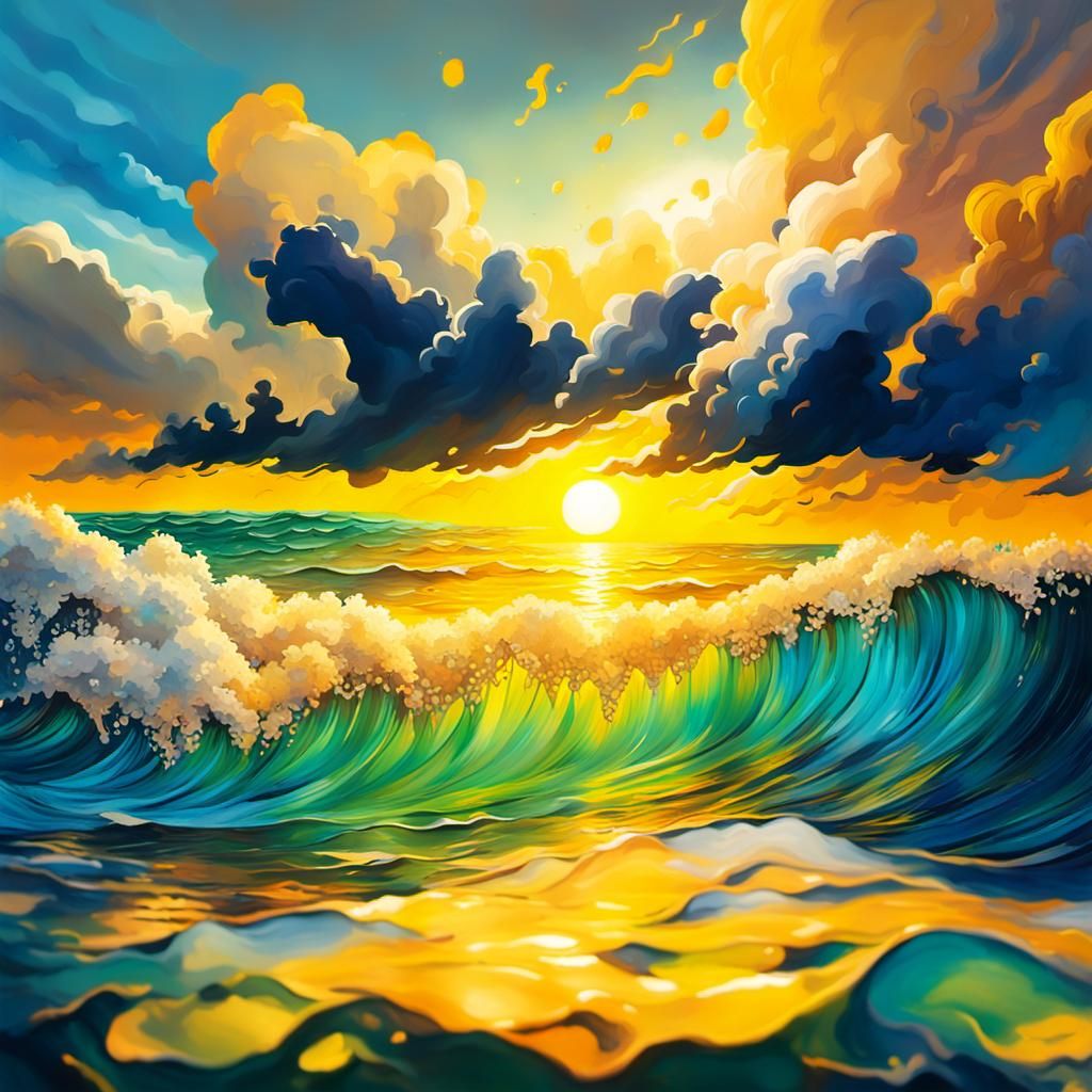Bright tropical sunset