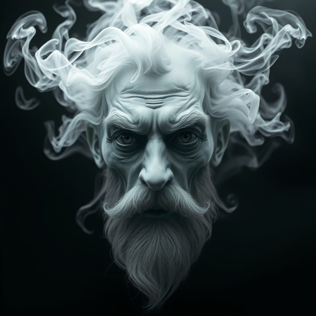 Ethereal Wizard Head of Swirling Smoke