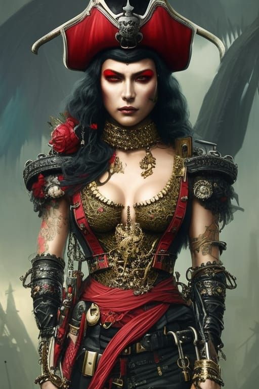 Detailed Pirate Monster in Fantasy Art Style