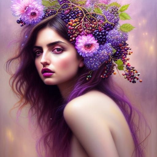 Romantic Portrait of Ana de Armas with Sparkles